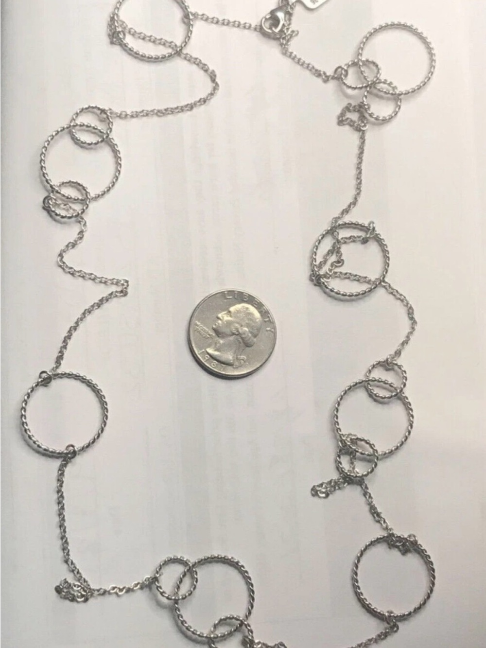 Fine Sterling Silver 9.25 Twisted Circle 36 " Lon